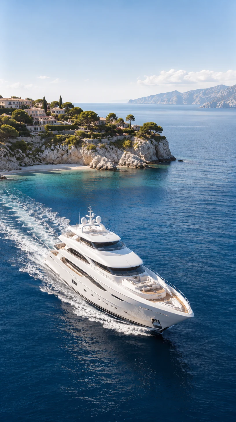Luxuriöse Yacht auf saphirblauem Meer